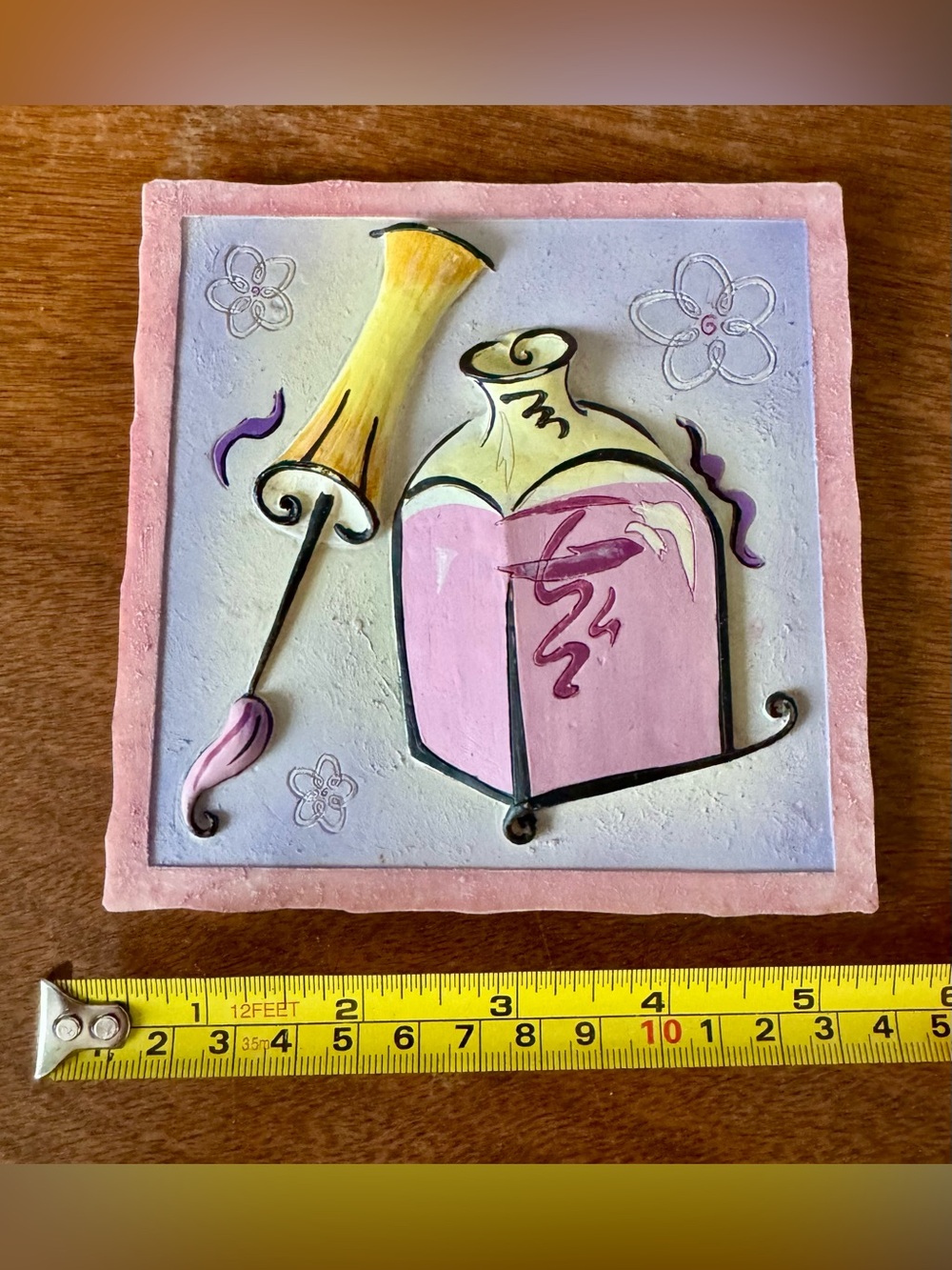 Set of 3 Y2K Vintage Wall Plaque Textured Art Wall Decor 5.25" X 5.25" - Picture 3 of 4